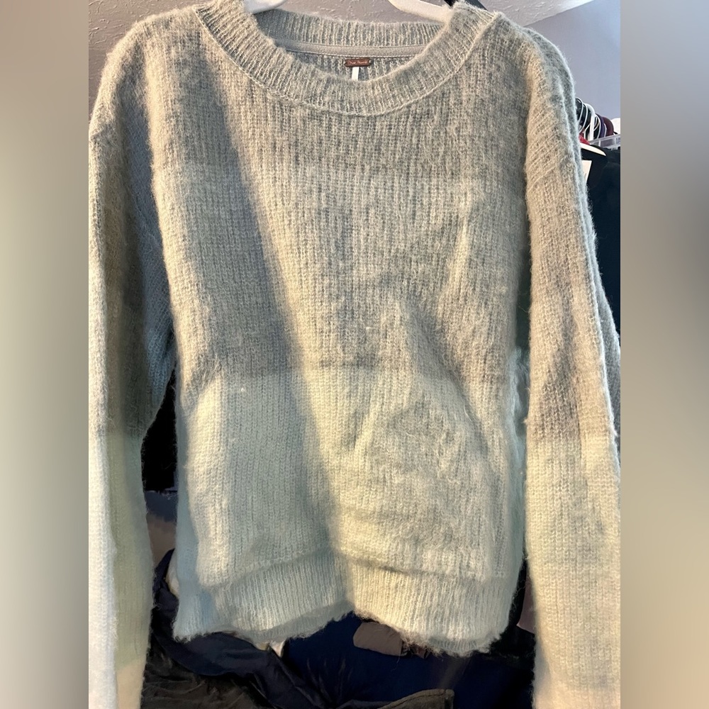 Mint/Cream color NWT Free People Beautiful Sweater 1/2 off sticker price!